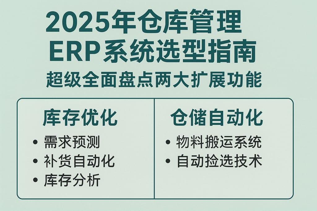 2025年仓库管理 ERP系统选型指南，超级全面盘点两大扩展功能